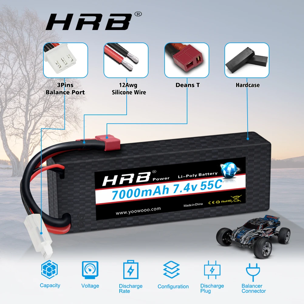 HRB Lipo Battery 2S 3S 4S 6S   - огляд і ціна 6S Lipo Battery 22.2V 5000Mah
