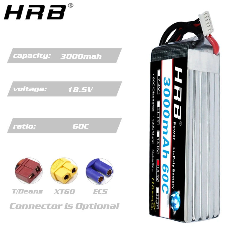 HRB lipo Battery 2S 3S 4S 6S 5 - огляд і ціна 4S Lipo Battery 14.8V 6000Mah